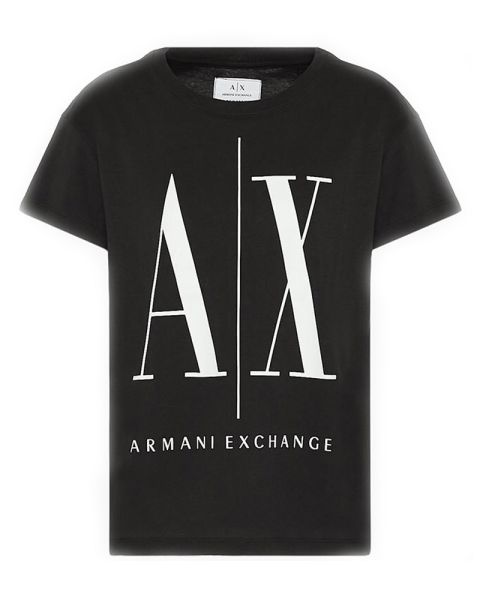 Armani Exchange Icon Period Women T-Shirt Sort Str. XL