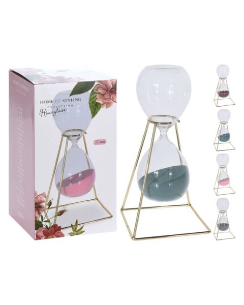 Excellent Houseware Timeglas/Lyserød sand (U)