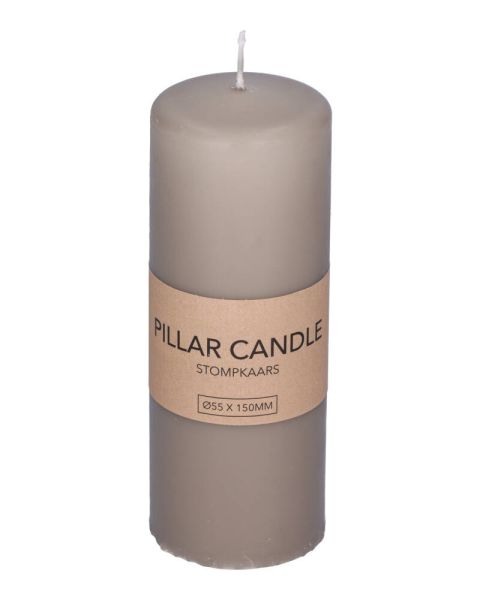 Excellent Houseware Pillar Candle Light Grey 55 x 150 mm